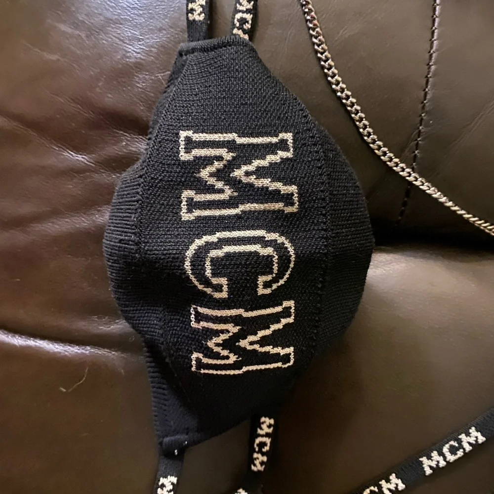 MCM Black and White Logo Face Mask